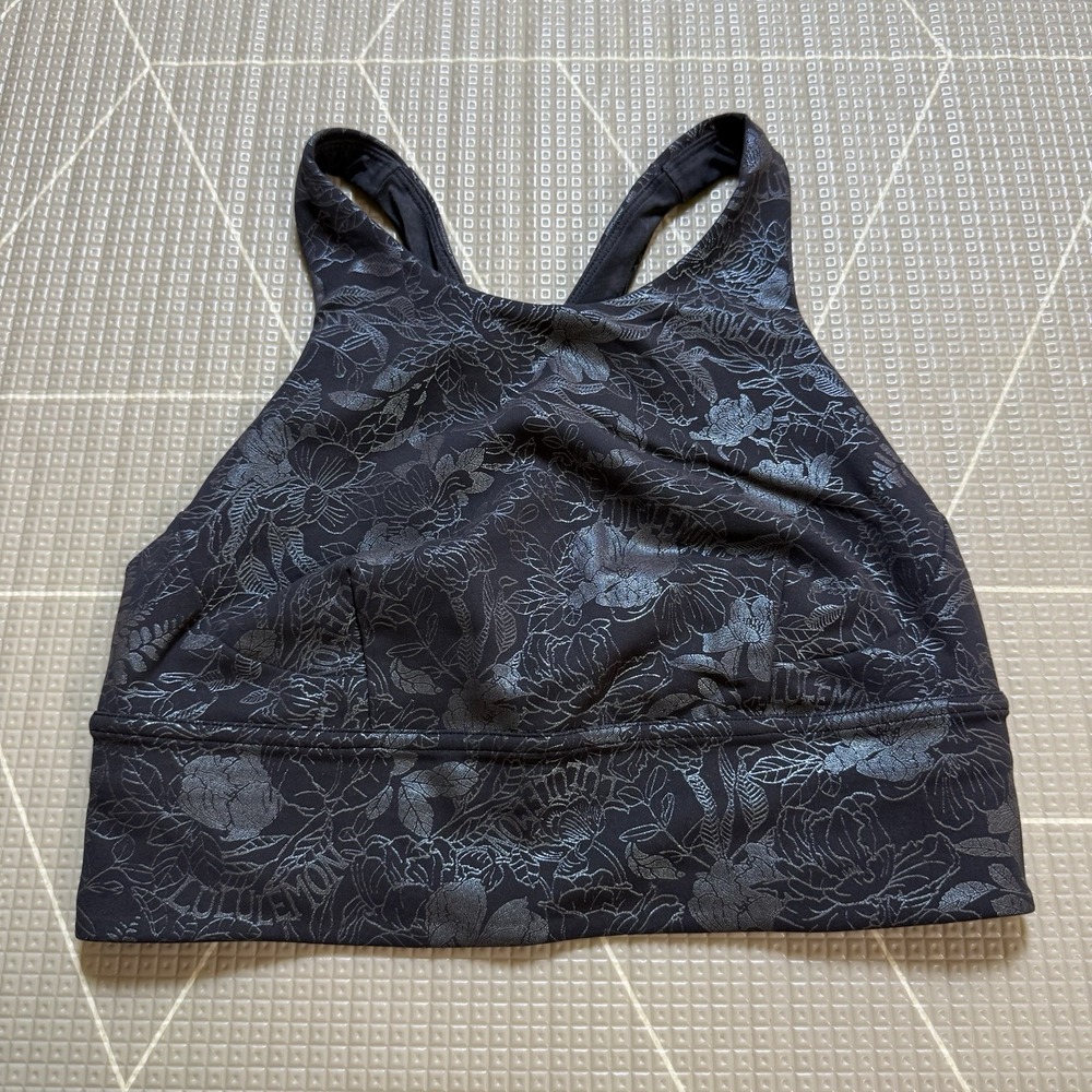 Lululemon Wunder Train Longline Bra C/D Cup 6 Iridescent Foil LW2DC0S